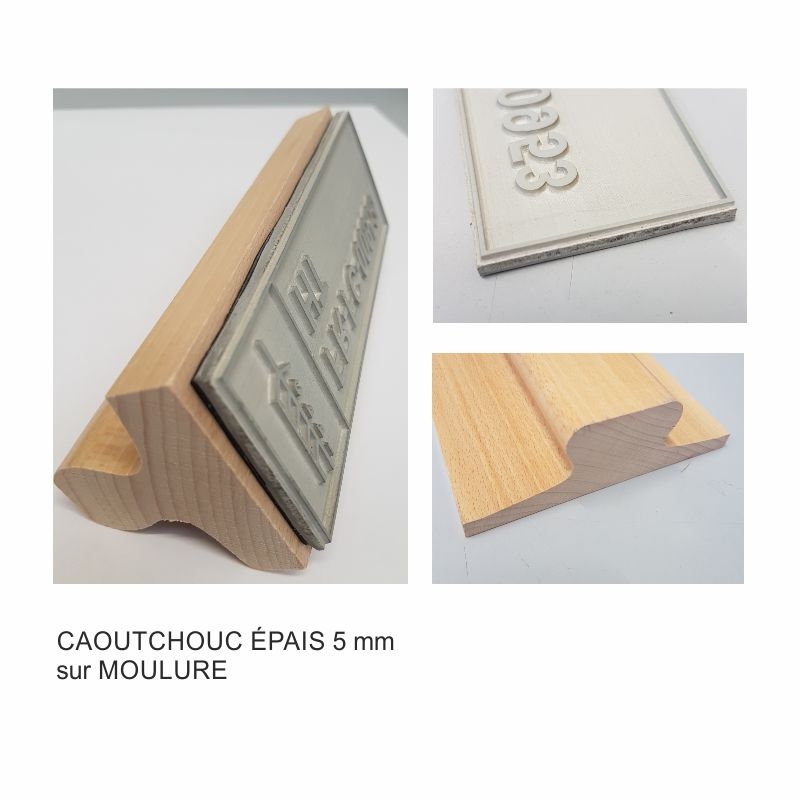 Tampon encreur personnalisé logo en bois carré : 60 x 60 mm