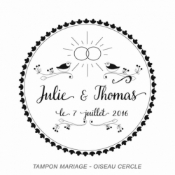 Tampon mariage oiseau cercle