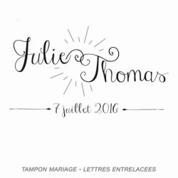 Tampon mariage lettres entrelacées