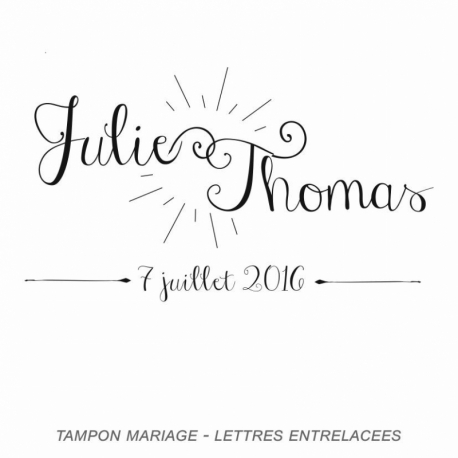 Tampon mariage lettres entrelacées