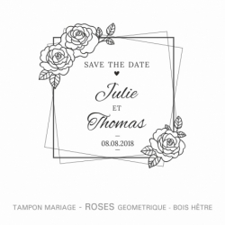 Tampon mariage "Roses géométriques"