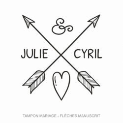 Tampon mariage Flèches Manuscrit