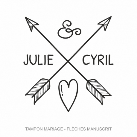 Tampon mariage Flèches Manuscrit