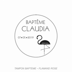 Tampon Baptême - Flamand Rose