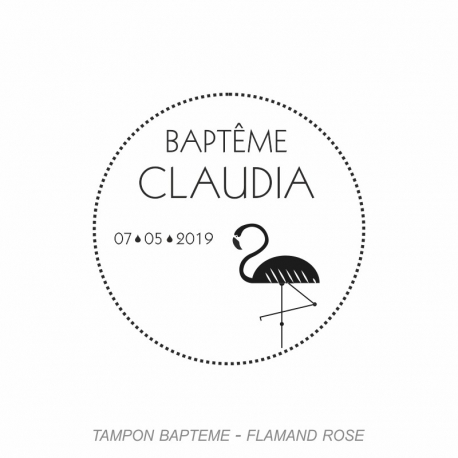 Tampon Baptême - Flamand Rose