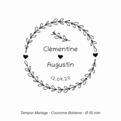 Tampon mariage "Couronne Bohème"