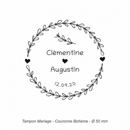 Tampon mariage "Couronne Bohème"