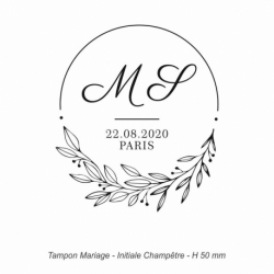 Tampon mariage "Initiale Champêtre"