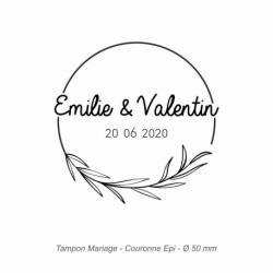 Tampon mariage "Couronne Epi"