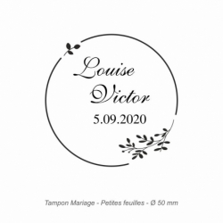 Tampon mariage "Petites feuilles"