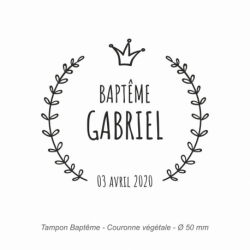 Tampon baptême Couronne végétale