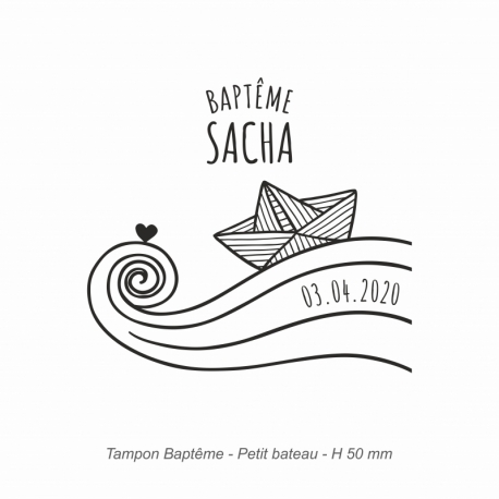 Tampon baptême "Petit bateau"