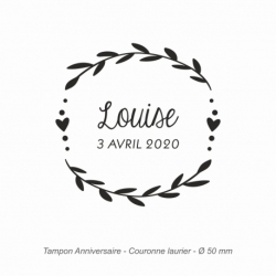 Tampon Joyeux Anniversaire - Couronne laurier